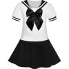 Sunny Fashion Girls Dress Sailor School Uniform Navy Suit Size 6-14(Black)