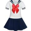 Sunny Fashion Girls Dress Sailor School Uniform Navy Suit Size 6-14(Dark Blue)
