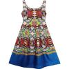 Sunny Fashion Girls Dress Sleeveless Halter Traditional Painting Carving Style