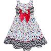imageSunny Fashion Girls Dress Sleeveless Polka Dot Bow Tie Striped Black Wave