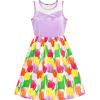 Sunny Fashion Girls Dress Tulip Flower Purple Party Sundress Size 5-12