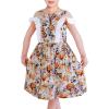 Sunny Fashion Girls Dress Vintage Floral Cold Shoulder Summer Sundress Size 6-12