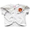 Sunny Fashion Girls Dress White Top Vest Shrug Lace Flower Pearl Short Sleeve