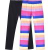Sunny Fashion Girls Pants 3-Pack Cotton Leggings Lace Stretchy Kids Toddler(Colorful Striped)