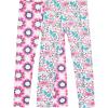 Sunny Fashion Girls Pants 3-Pack Cotton Leggings Lace Stretchy Kids Toddler(Flower Flamingo Set)