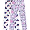 Sunny Fashion Girls Pants 3-Pack Cotton Leggings Lace Stretchy Kids Toddler(Heart Set)