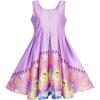 Sunny Fashion Girls’ Scuba Fit and Flare Dress Cute Cartoon Birthday Party 7-14
