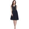 Sunny Fashion Women Sleeveless Sequin Sexy Chiffon Black Party Dress Size S-L(Black)