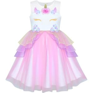 Sunny Fashion Girls Dress Blue Unicorn Costume Cosplay Princess Pageant Party