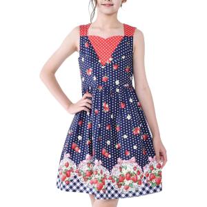 Sunny Fashion Girls Dress Heart Print Pink(Blue Strawberry)