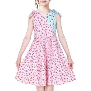 Sunny Fashion Girls Dress Heart Print Pink(Pink Roses)