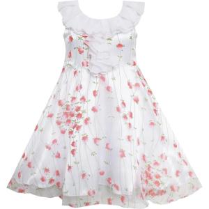 Sunny Fashion Girls Dress Pink Flower Tulle Pageant Party Holiday