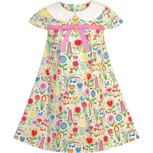 Sunny Fashion Girls Dress Sleeveless Pink Owl A-line Cotton Casual Size 2-6