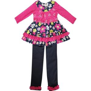Sunny Fashion Girls Outfit Set 2 Pecs Shirt Legging Pink Flower Everyday