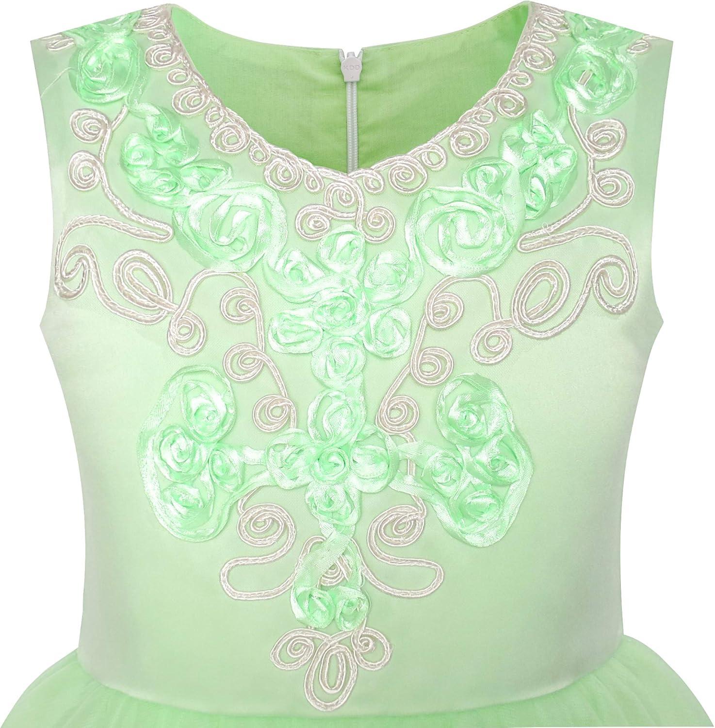 imageSunny Fashion Flower Girls Dress Pink Dancing Ball Gown Princess Party Size 714