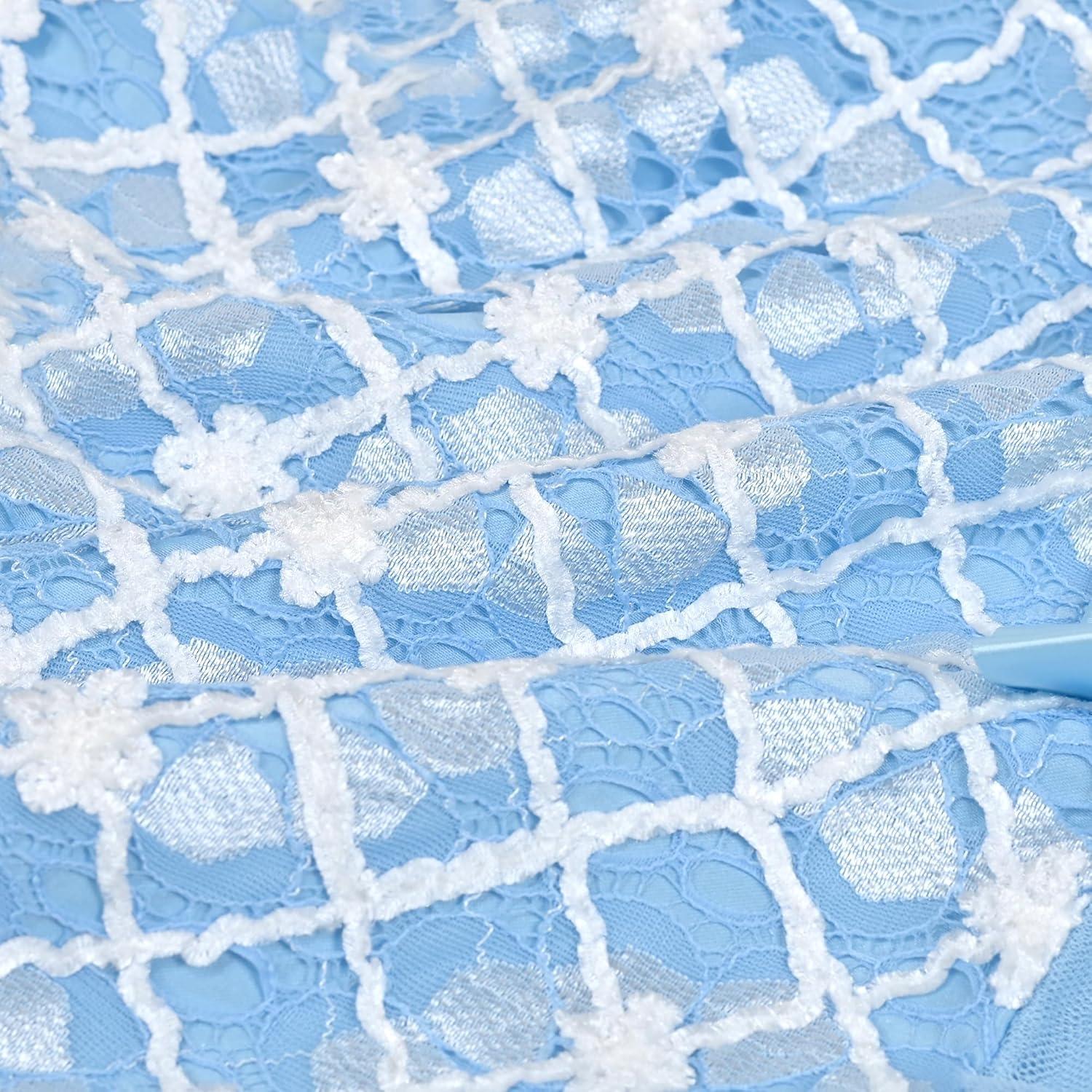 imageSunny Fashion Flower Girls Dress Purple Tiered Skirt Bridesmaid WeddingBlue Mesh