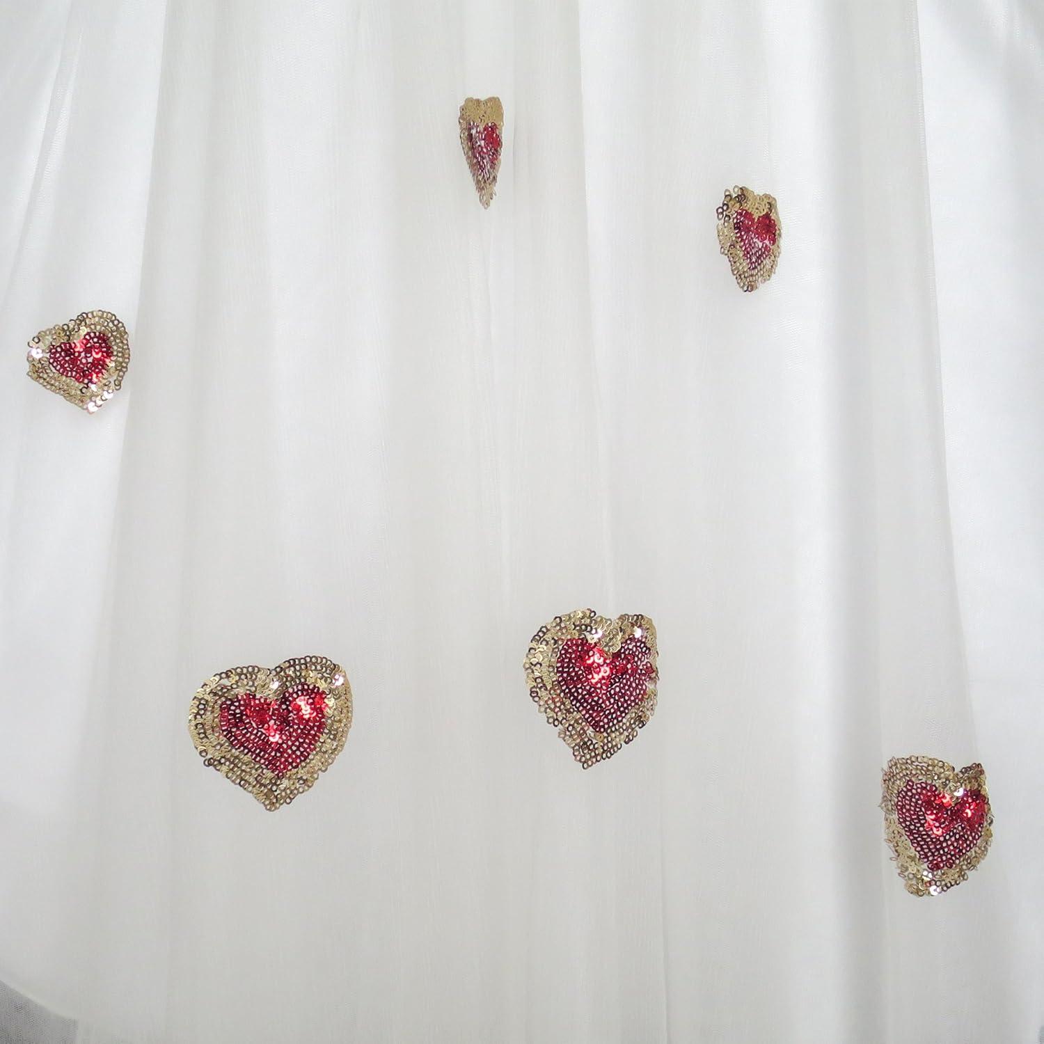 imageSunny Fashion Girls Dress Red Heart Sequins Princess Wedding Pageant Size 614