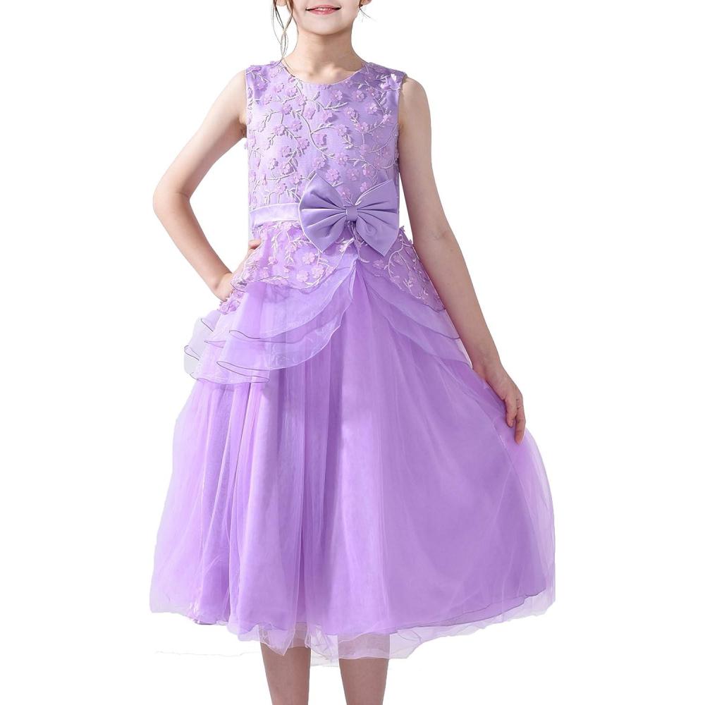 imageSunny Fashion Flower Girls Dress Ball Gown Wedding Bridesmaid Bow Tie Size 612