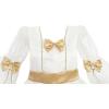 Sunny Fashion Flower Girl Dress Champagne Bow Tie Tulle Wedding Bridesmaid