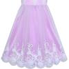 Sunny Fashion Flower Girl Dress Tea Length Champagne Wedding Bridesmaid