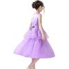 Sunny Fashion Flower Girls Dress Ball Gown Wedding Bridesmaid Bow Tie Size 6-12