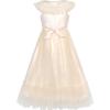 Sunny Fashion Flower Girls Dress Champagne Vintage Wedding Party Bridesmaid