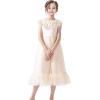 Sunny Fashion Flower Girls Dress Champagne Vintage Wedding Party Bridesmaid