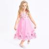 Sunny Fashion Flower Girls Dress Pink Sequin 3D Flowers Size 4-14