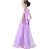 Sunny Fashion Flower Girls Dress Purple Sleeveless Mantillas Wedding Bridesmaid