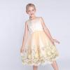 Sunny Fashion Flower Girls Dress Purple Tiered Skirt Bridesmaid Wedding(Champagne Flower)