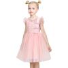 Sunny Fashion Flower Girls Dress Purple Tiered Skirt Bridesmaid Wedding(Pink Sequin)