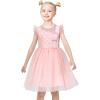 Sunny Fashion Flower Girls Dress Purple Tiered Skirt Bridesmaid Wedding(Pink Sequin)