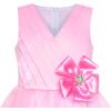 Sunny Fashion Flower Girls Dress Tiered Ruffle Skirt Blue Pageant Size 6-12(Pink)