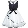 Sunny Fashion Flower Girls Dress White and Black Pageant Party