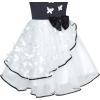 Sunny Fashion Flower Girls Dress White and Black Pageant Party