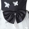 Sunny Fashion Flower Girls Dress White and Black Pageant Party