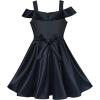 Sunny Fashion Girls Dress Black Off Shoulder Flare Party Size 6-12