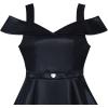 Sunny Fashion Girls Dress Black Off Shoulder Flare Party Size 6-12