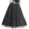 Sunny Fashion Girls Dress Black Sparkling Tulle Lace Party Prom Gown Size 6-12