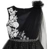 Sunny Fashion Girls Dress Black Sparkling Tulle Lace Party Prom Gown Size 6-12
