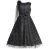 Sunny Fashion Girls Dress Black Sparkling Tulle Lace Party Prom Gown Size 6-12
