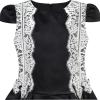 Sunny Fashion Girls Dress Black White Color Contrast Lace Bow Tie Size 6-10