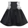 Sunny Fashion Girls Dress Black White Color Contrast Lace Bow Tie Size 6-10