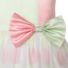 Sunny Fashion Girls Dress Bow Tie Green Pink Color Contrast Size 4-12(Multi-color)