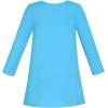 Sunny Fashion Girls Dress Long Sleeve Butterfly Color Contrast Casual Wearing(Blue Striped)