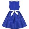 Sunny Fashion Girls Dress Purple Sunflower Green Leaves Butterfly Size 4-12(Blue Solar System)