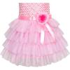 Sunny Fashion Girls Dress Ruffle Skirt Pink Flower Birthday Party Size 5-12