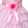 Sunny Fashion Girls Dress Ruffle Skirt Pink Flower Birthday Party Size 5-12