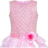 Sunny Fashion Girls Dress Ruffle Skirt Pink Flower Birthday Party Size 5-12