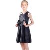 Sunny Fashion Girls Dress Satin Bow Tie One-Shoulder Party Size 6-12(Black)